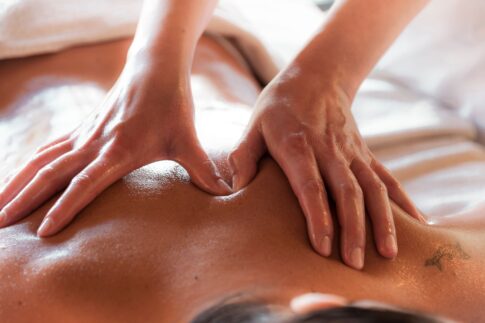 A soothing spa massage with oil for relaxation and wellness.