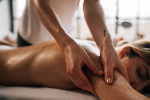 A soothing massage session promoting relaxation and self-care indoors.